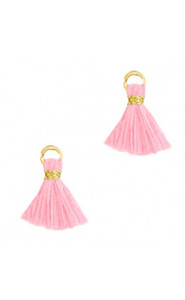 Mini Quaste Ibiza Style 1cm Gold-pink